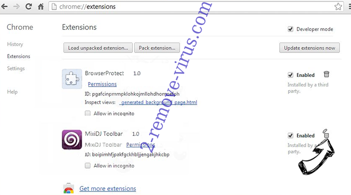 UCBrowser Chrome extensions remove