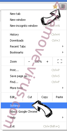 Search.searchleasy.com Virus Chrome menu