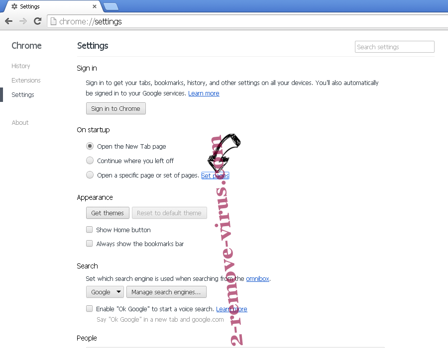 Search.cuttinsledge.com Chrome settings