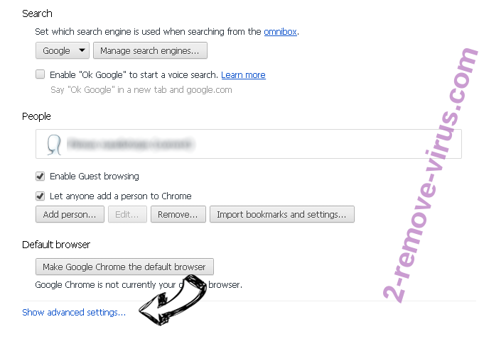 iWebs.site Chrome settings more