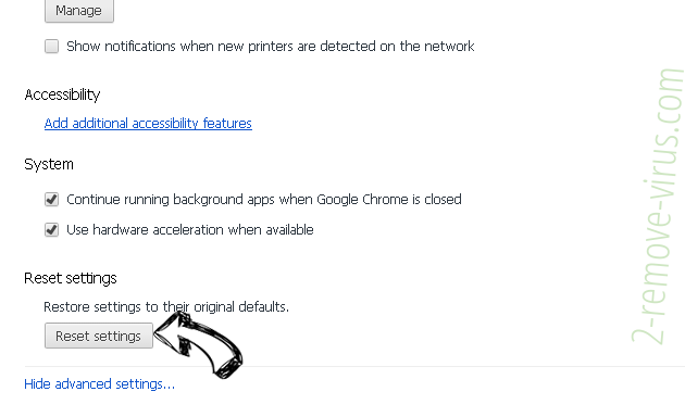Search fort pro Adware Chrome advanced menu
