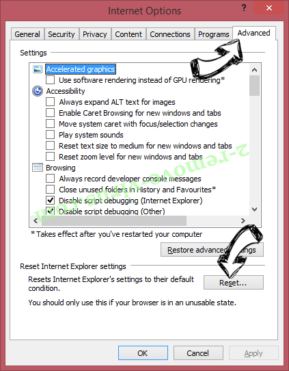 Search fort pro Adware IE reset browser
