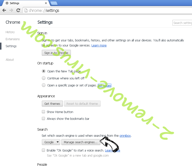 Chromesearch.win Chrome extensions disable