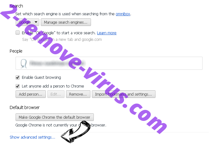 Search.watchtelevisiononlinetab.com Chrome settings more