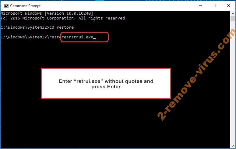 Delete Jack.Pot - command prompt restore execute