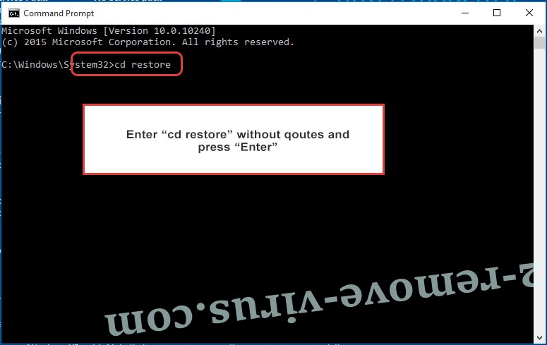 Uninstall .Stax virus Ransomware - command prompt restore