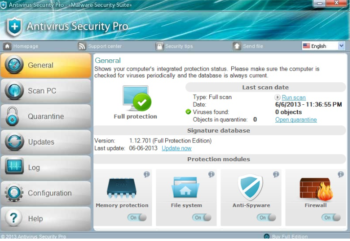 Usuń Antivirus Security Pro Virus