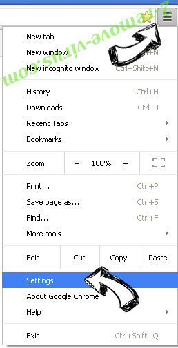 MySearchency.com Chrome menu