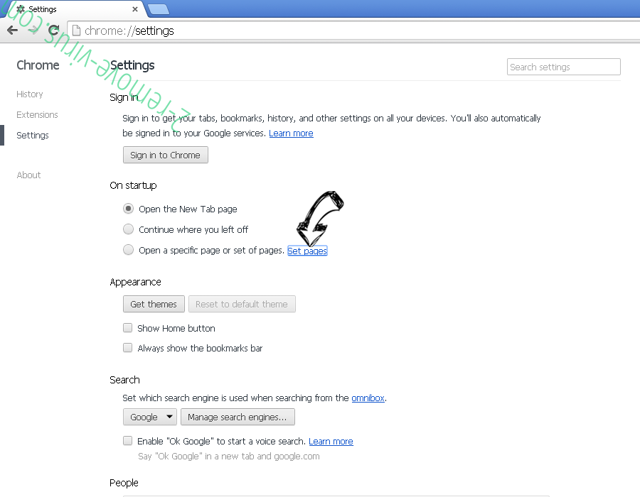 Searchfortplus.com Chrome settings
