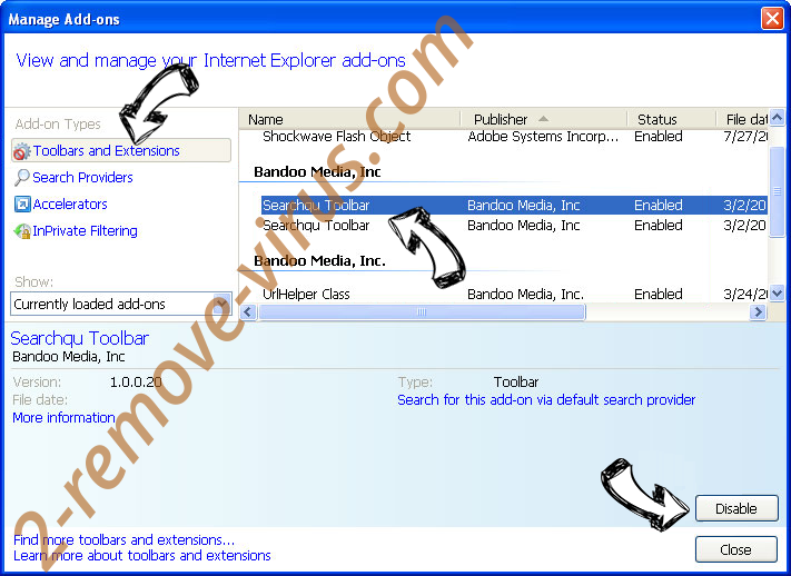 PrimaryServiceSearch adware IE toolbars and extensions