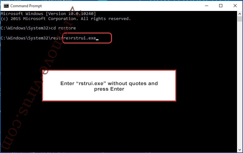 Delete Mljx Ransomware - command prompt restore execute