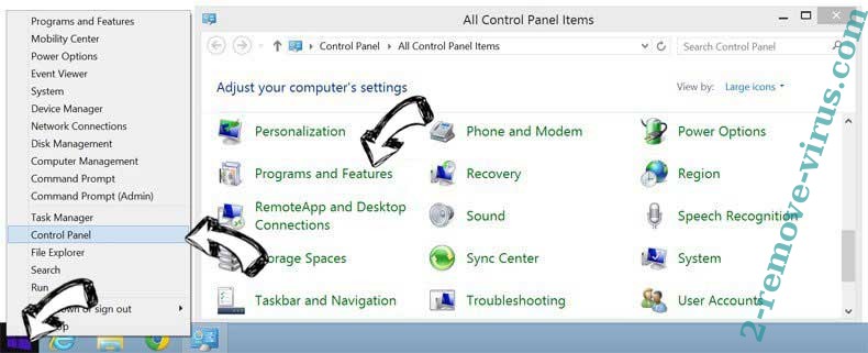 Delete Piet2eix3l.com from Windows 8