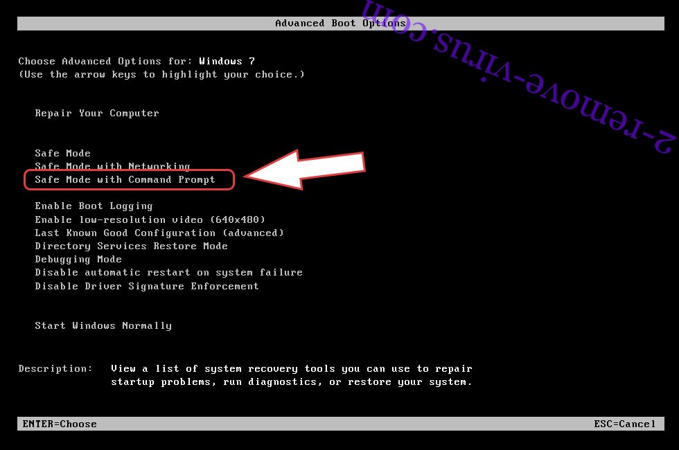 Remove Matu ransomware - boot options