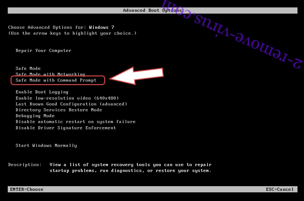 Remove Sifrelendi virus - boot options