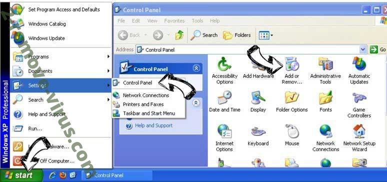 Remove Piet2eix3l.com from Windows XP