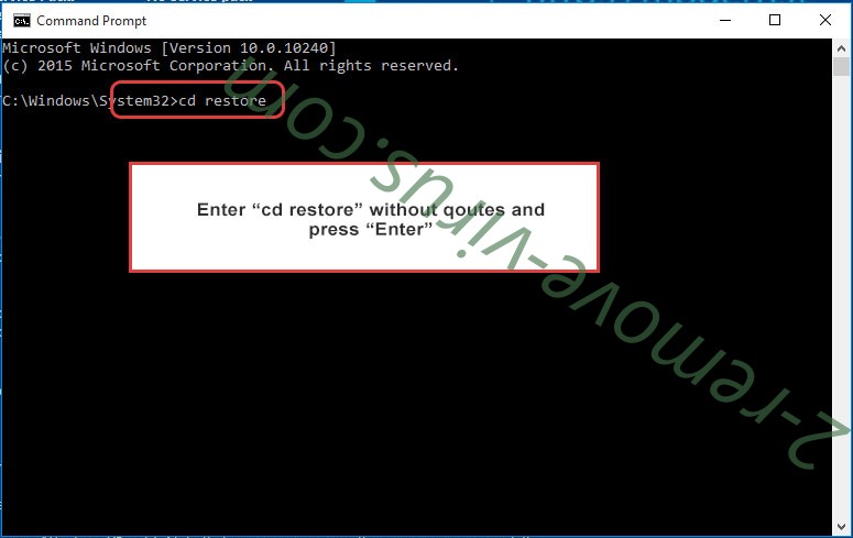 Uninstall Mbtf ransomware - command prompt restore