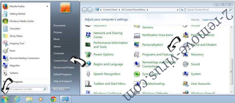 Uninstall Piet2eix3l.com from Windows 7