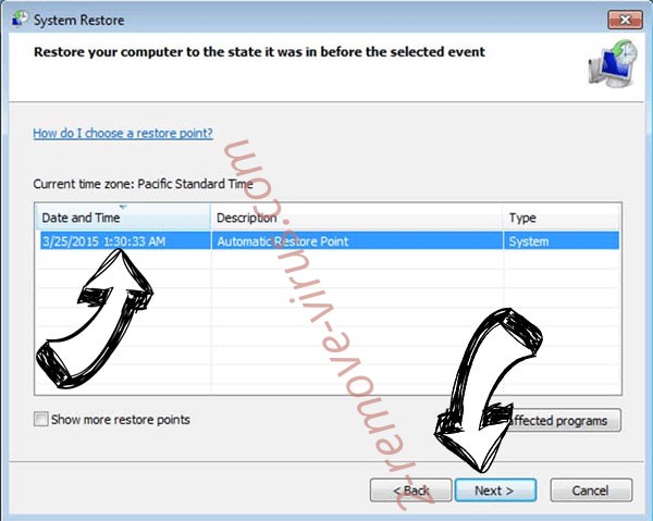 Isal ransomware - restore point