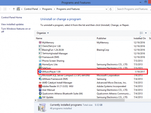 GMusicPlayer verwijderen