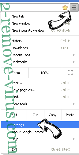 StartPageing123.com Chrome menu