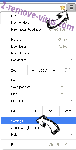 StartPageing123.com Chrome menu