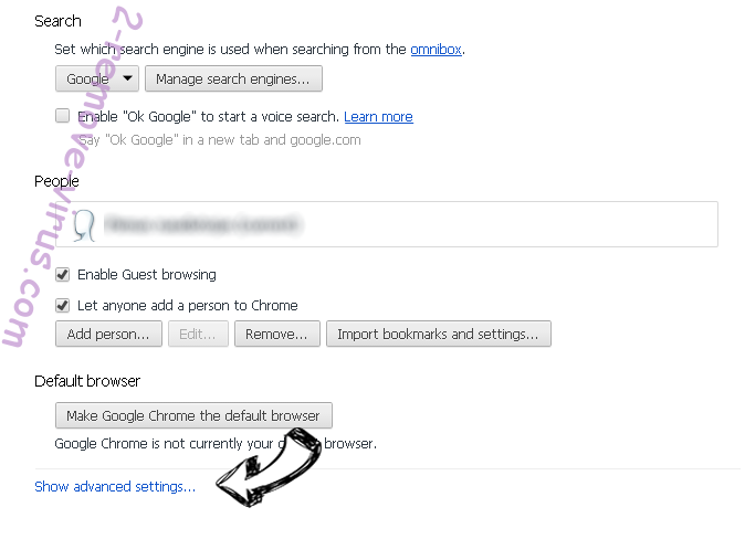 StartPageing123.com Chrome settings more