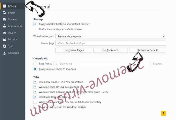 Musoralab.top Firefox reset confirm