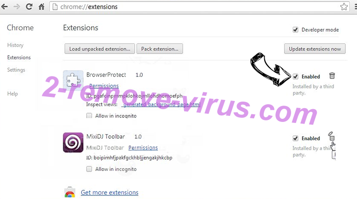 Trojan.multi.proxy.changer.gen Chrome extensions disable