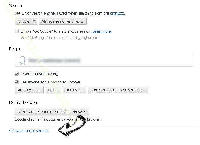 Search.searchtpn.com Chrome settings more