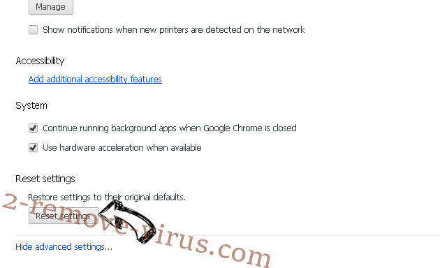 “Congratulations, you have won” scam Chrome advanced menu