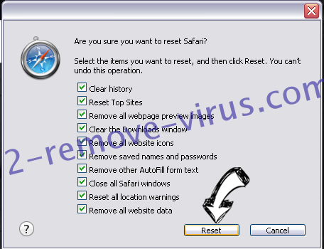 Windows Has Been Shutdown Scam Safari reset
