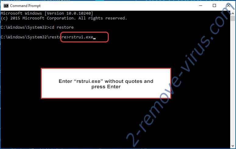 Delete Yoqs Ransomware - command prompt restore execute