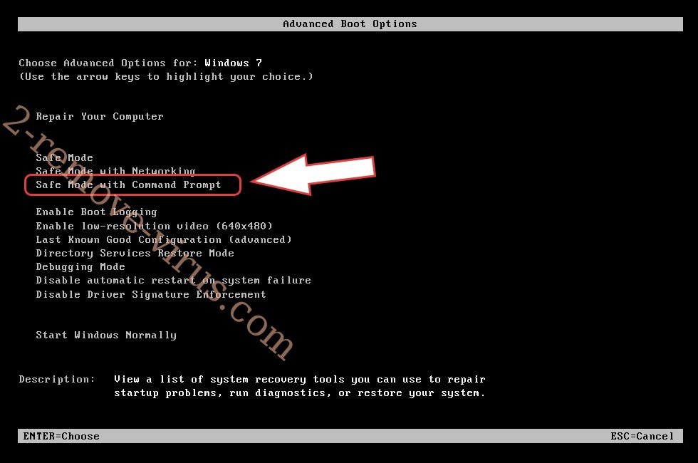 Remove Command Prompt Virus - boot options