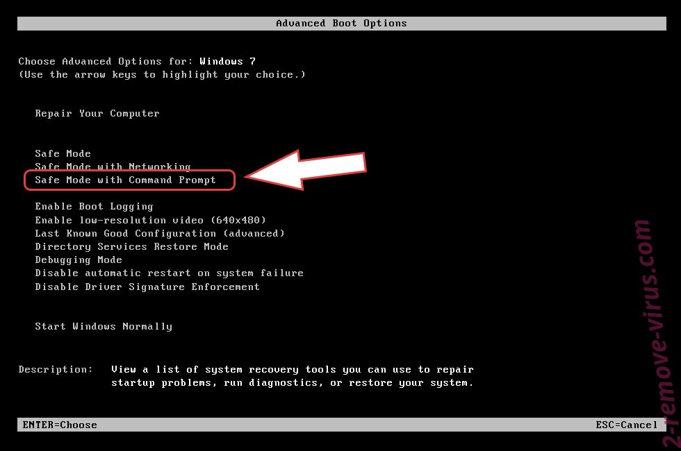 Remove Zouu ransomware - boot options