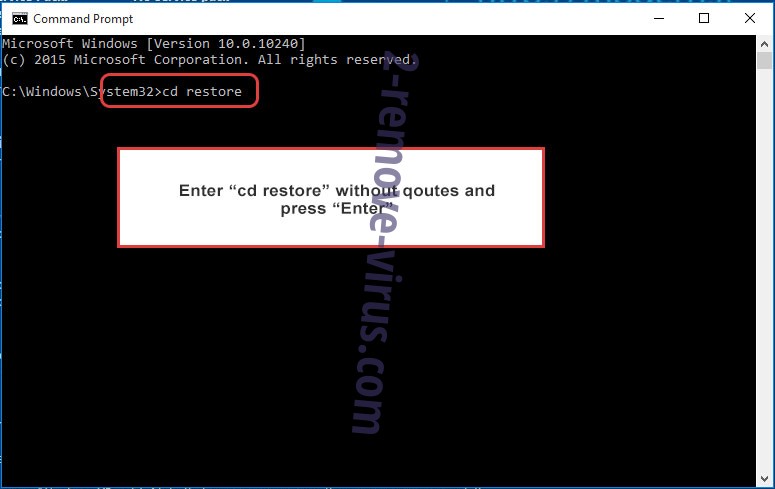 Uninstall Zouu ransomware - command prompt restore