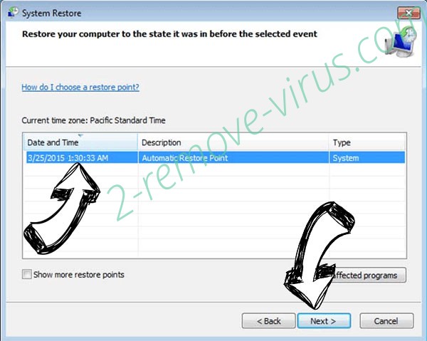 LOCKEDS ransomware virus - restore point