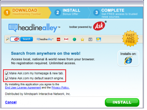 HeadlineAlley Toolbar