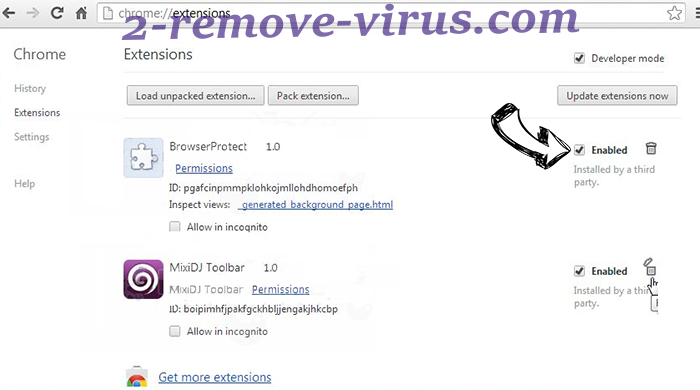 Fuq.com Virus Chrome extensions disable