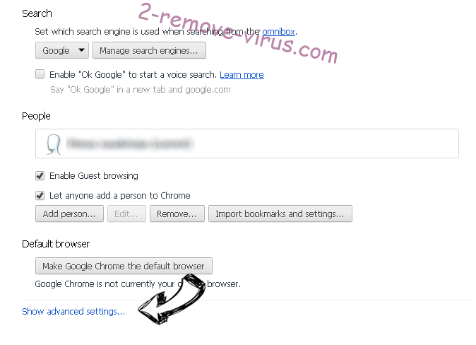 Laserveradedomaina.com Chrome settings more