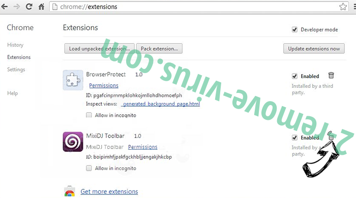 Youmainpage.org Chrome extensions remove