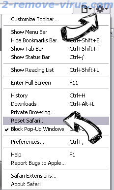 Winarcher Safari reset menu