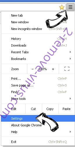 Qqecom.com Chrome menu