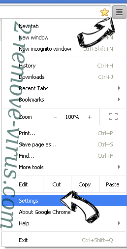 Search.Volfind.com Chrome menu