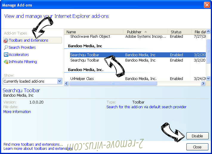 Project Free TV Adware IE toolbars and extensions