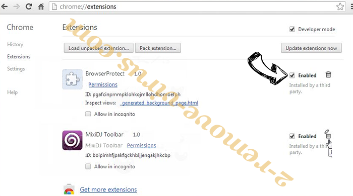 Search.salamangal.com Chrome extensions disable