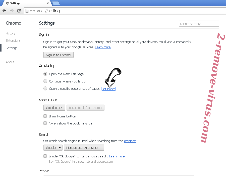 Finder-search.com Chrome settings
