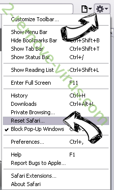 Shiftsearch.me Virus Safari reset menu