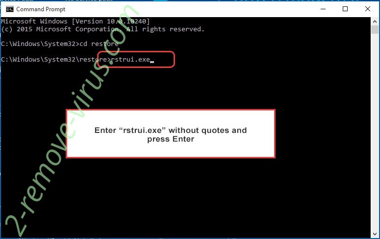 Delete Xorist - command prompt restore execute