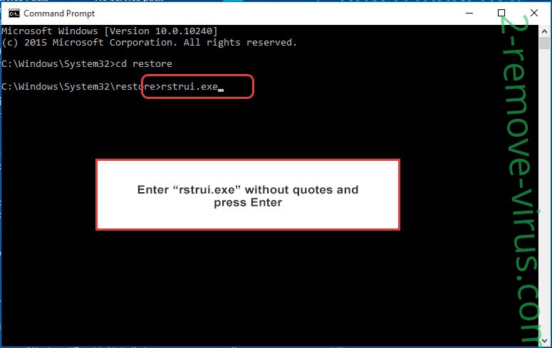 Delete .Polleryou file virus - command prompt restore execute