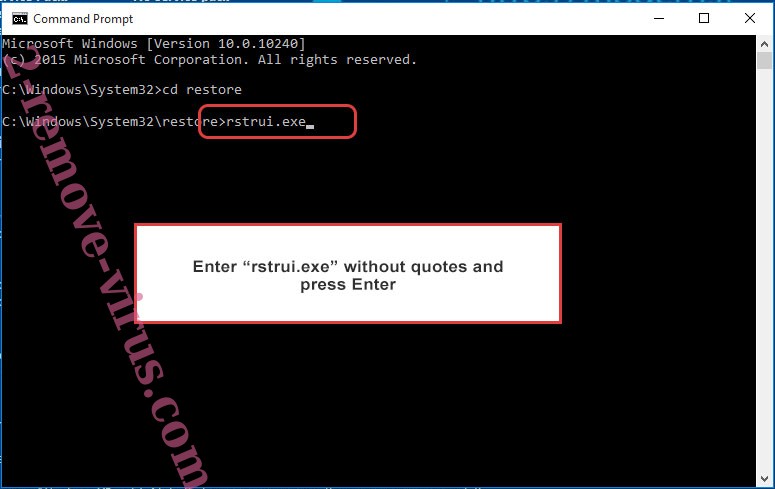 Delete PornBlackmailer - command prompt restore execute